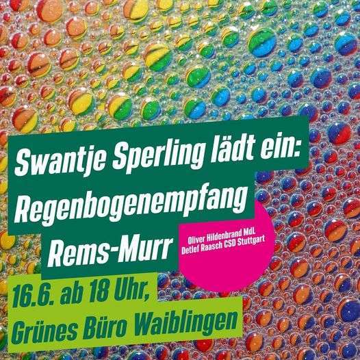 Regenbogenempfang in Waiblingen mit Oliver Hildenbrand und Detlef Raasch