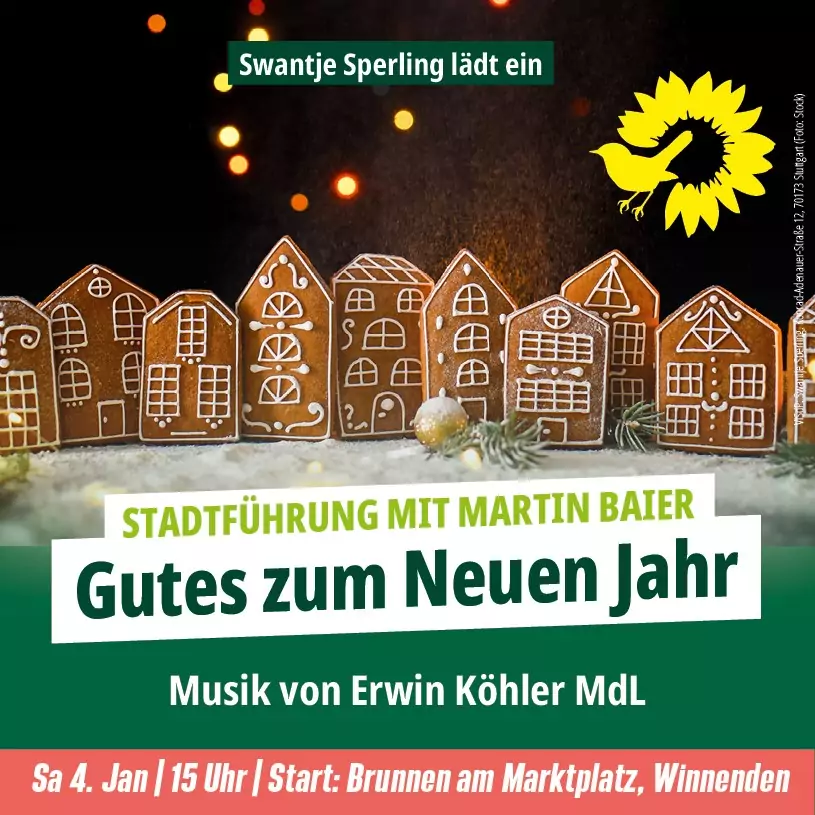 Stadtführung „Gutes zum neuen Jahr“ mit Martin Baier und Musik von Erwin Köhler in Winnenden