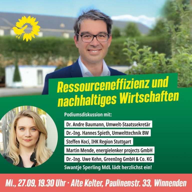 Umwelt-Staatssekretär Dr. Andre Baumann: Podiums-Diskussion „Ressourcen-Effizienz“