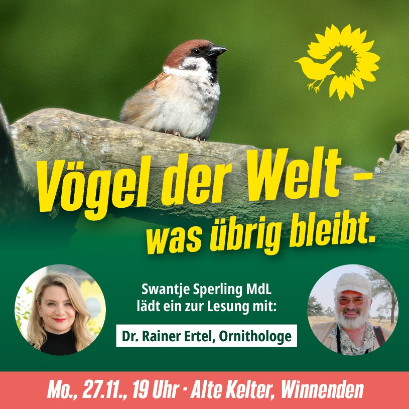 Vögel der Welt – was übrig bleibt: Lesung mit dem Ornithologen Dr. Rainer Ertel